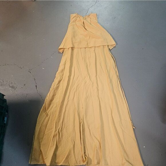 Calvin Klein Sleeveless Maxi Yellow Dress Size 10 - Picture 3 of 4